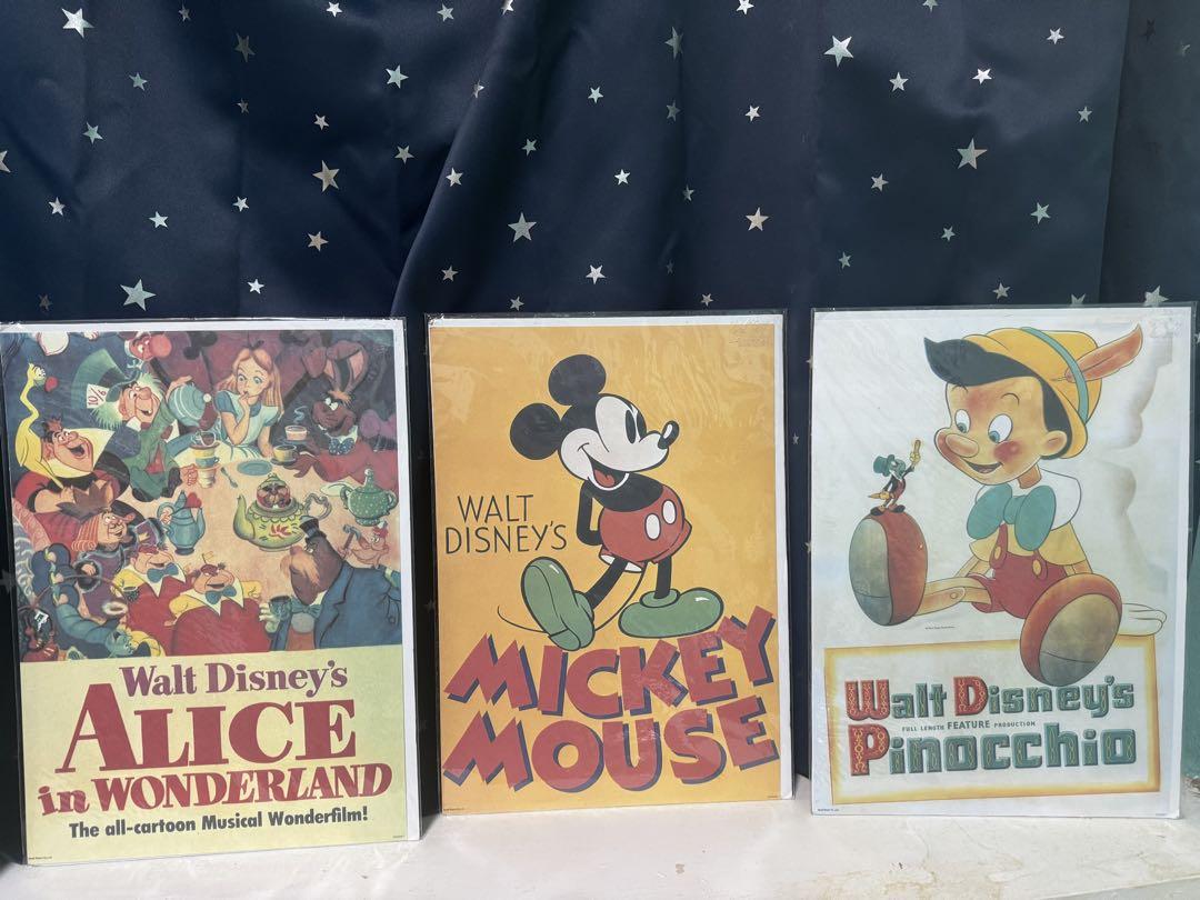当時物】Disney ディズニー 不思議の国のアリスピノキオミッキー