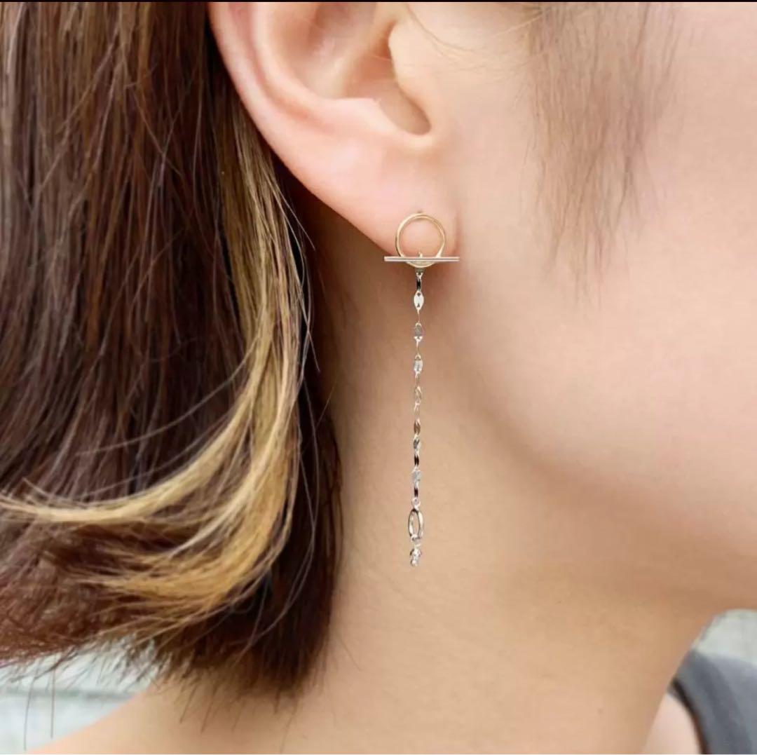TAKE-UP 2wayチェーンピアス K10×K18