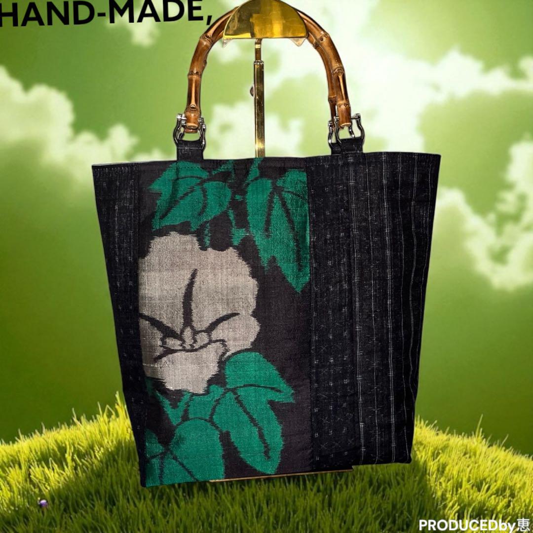 麻手提げbag⑨一点物♡鞄♡手提げ袋♡現品限り♡オリジナル
