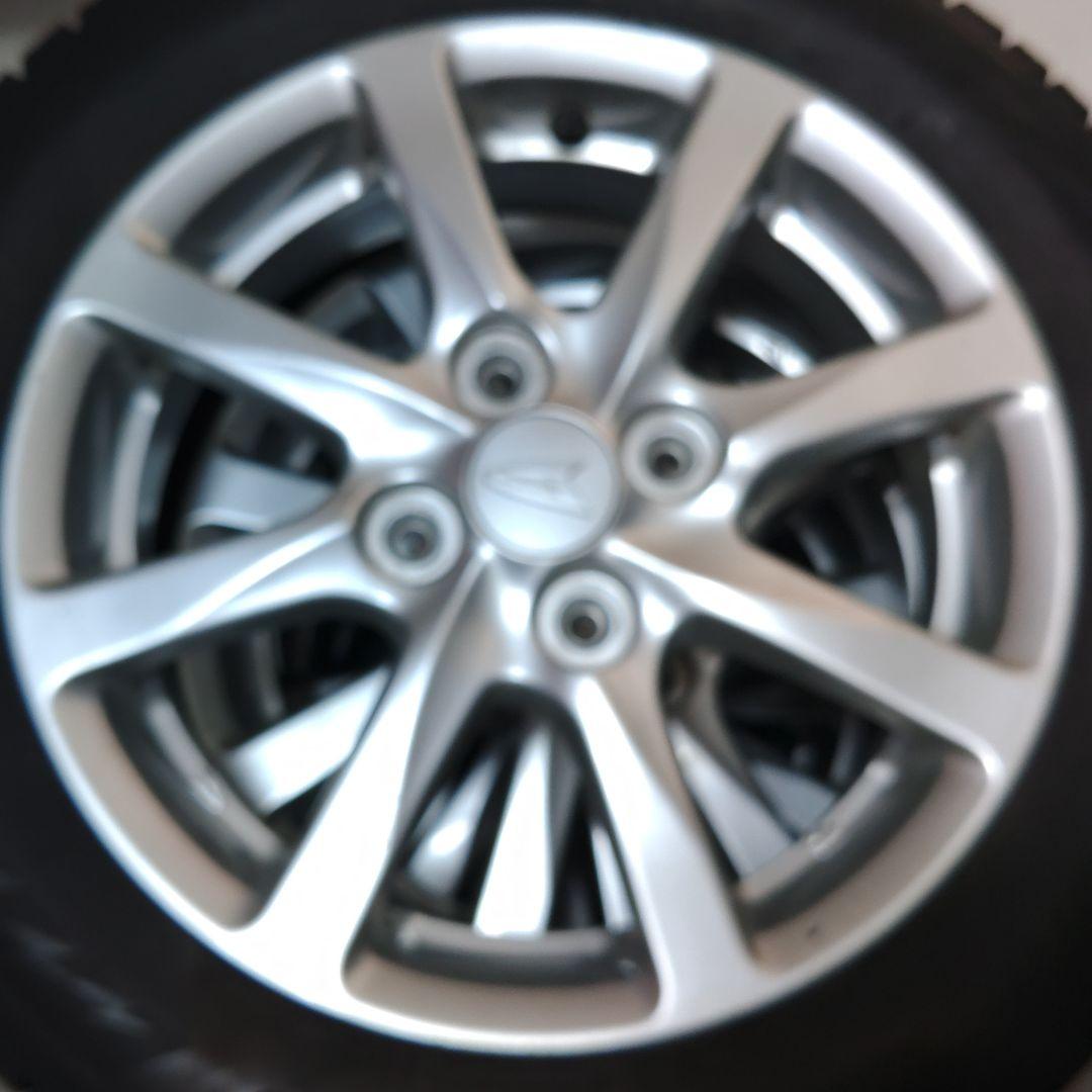 ①中古ダイハツ軽自動車純正ホイール+中古ブリヂストンスタッドレスタイヤ２本セット