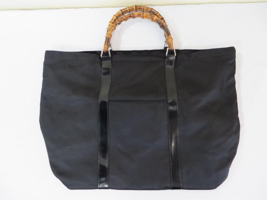 GUCCI グッチ バンブー002 ナイロン ブラック トートバッグ