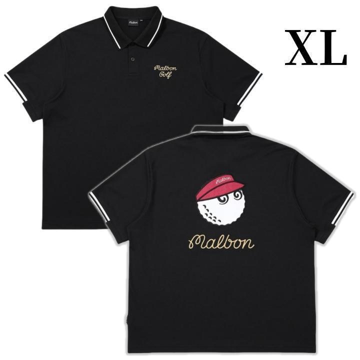 マルボンゴルフ ポロシャツ malbon golf メンズ 半袖 シャツ 黒