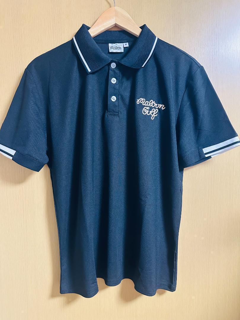マルボンゴルフ ポロシャツ malbon golf メンズ 半袖 シャツ 黒