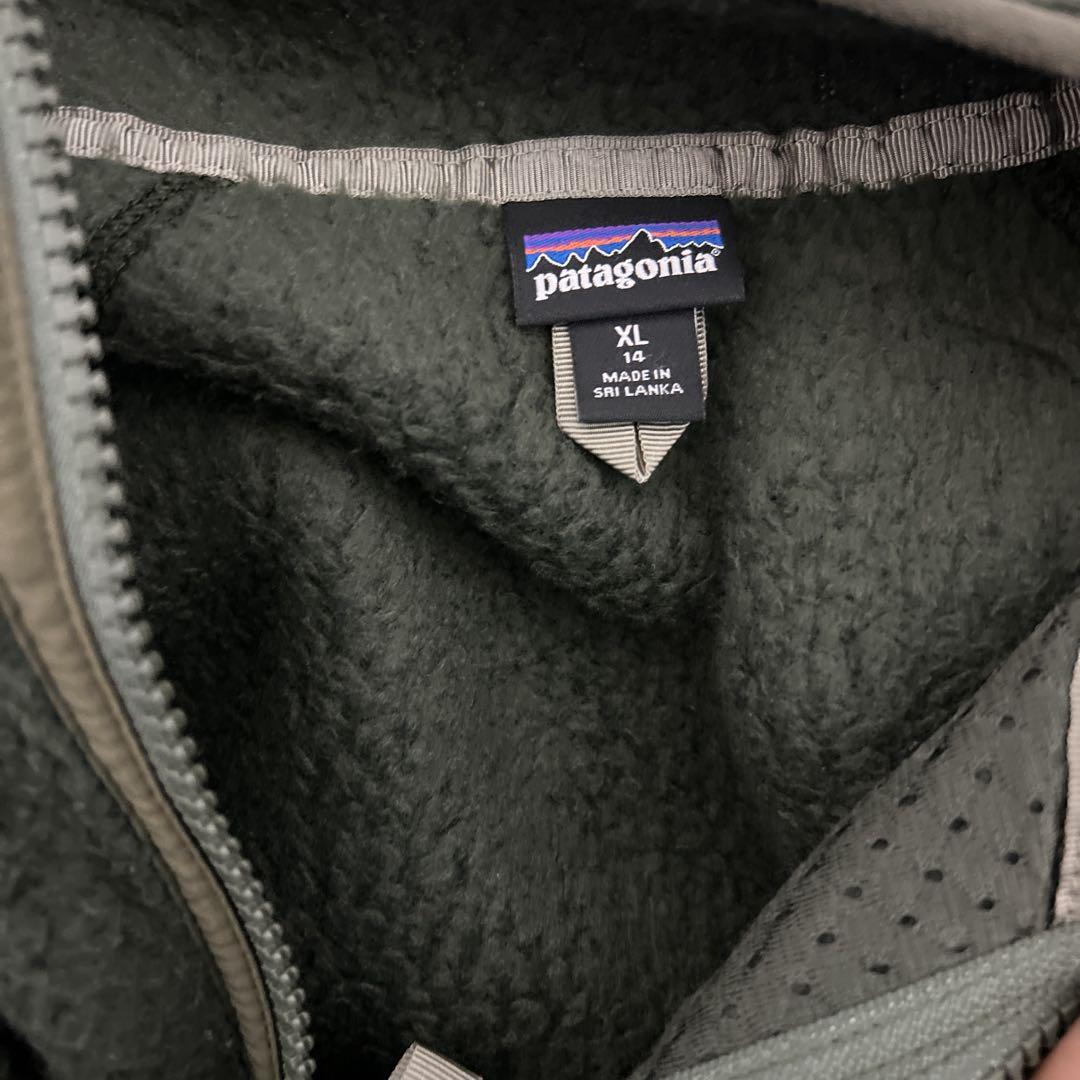 patagonia パタゴニア　キッズサイズフリースジャケット XL グリーン