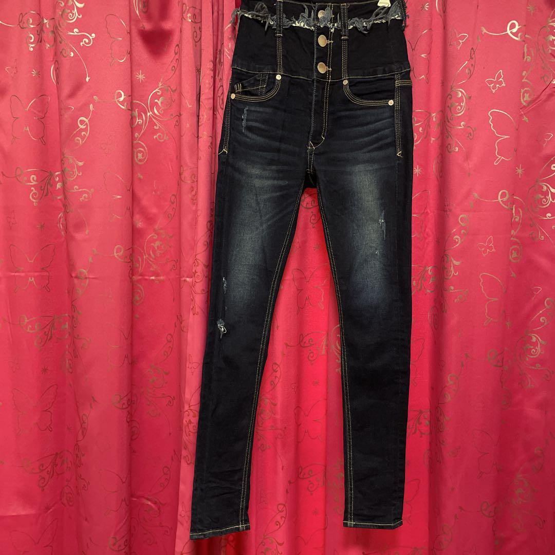大人気EMODAハイウエストダメージskinnyデニム・GYDA・moussy