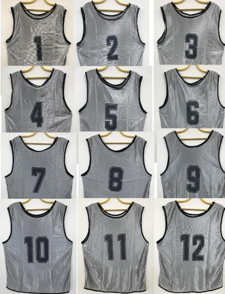 【新品】ビブス１２枚セット　大人サイズ　背番号１～１２　シルバー