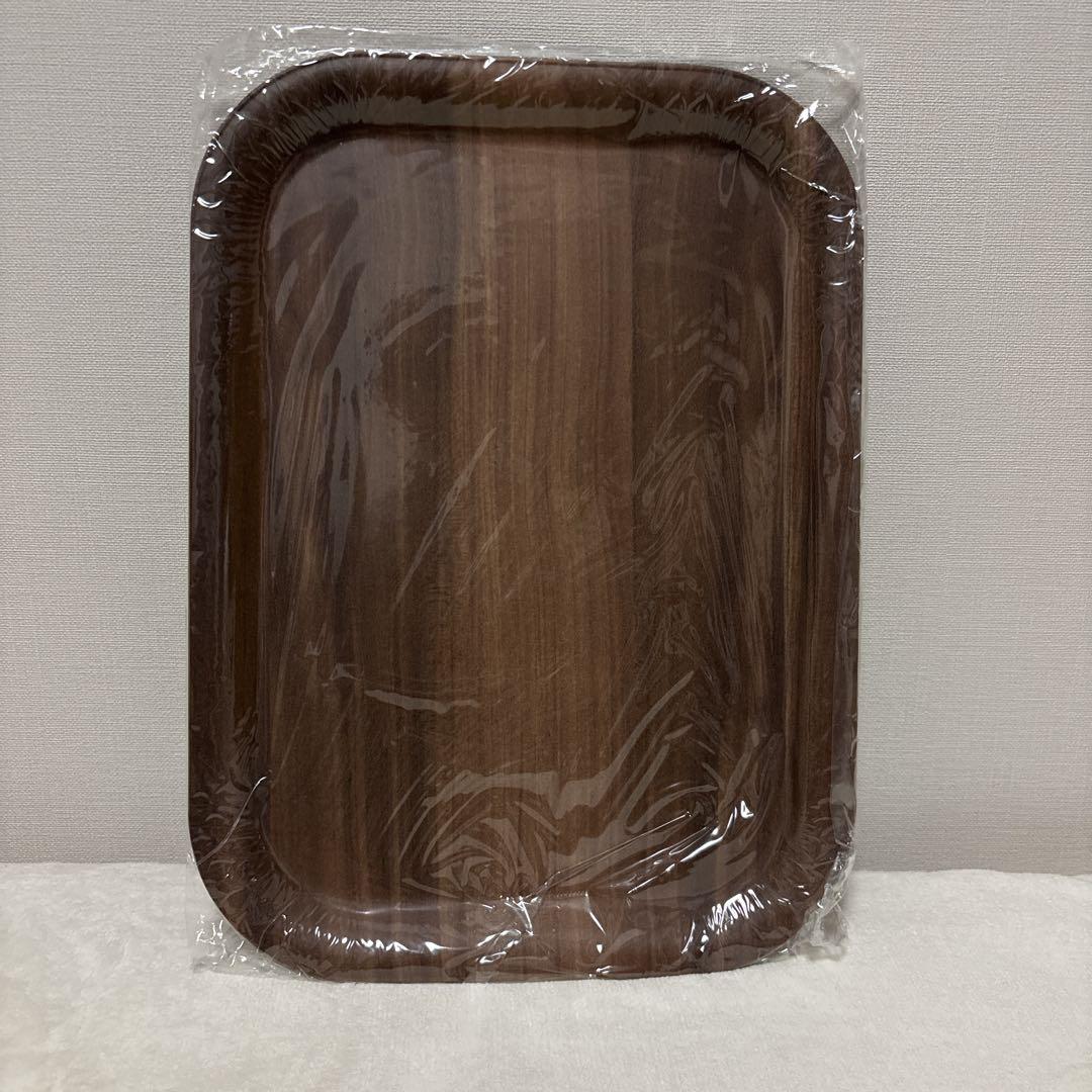 卓上用トレイ盆 トレー ダークブラウン木目おぼん37cm×27cm
