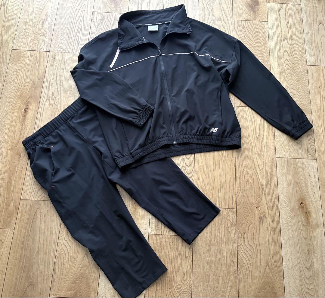 New Balance ジャージセット 黒 New Balance ジャージ 上下 メンズ セットアップ/ニューバランス