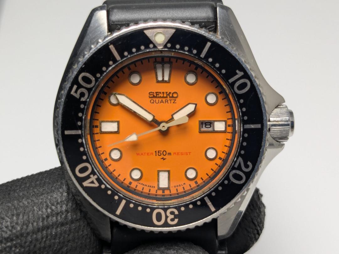 稼働 新品風防 SEIKO ダイバーズウォッチ 2625-0010 オレンジ