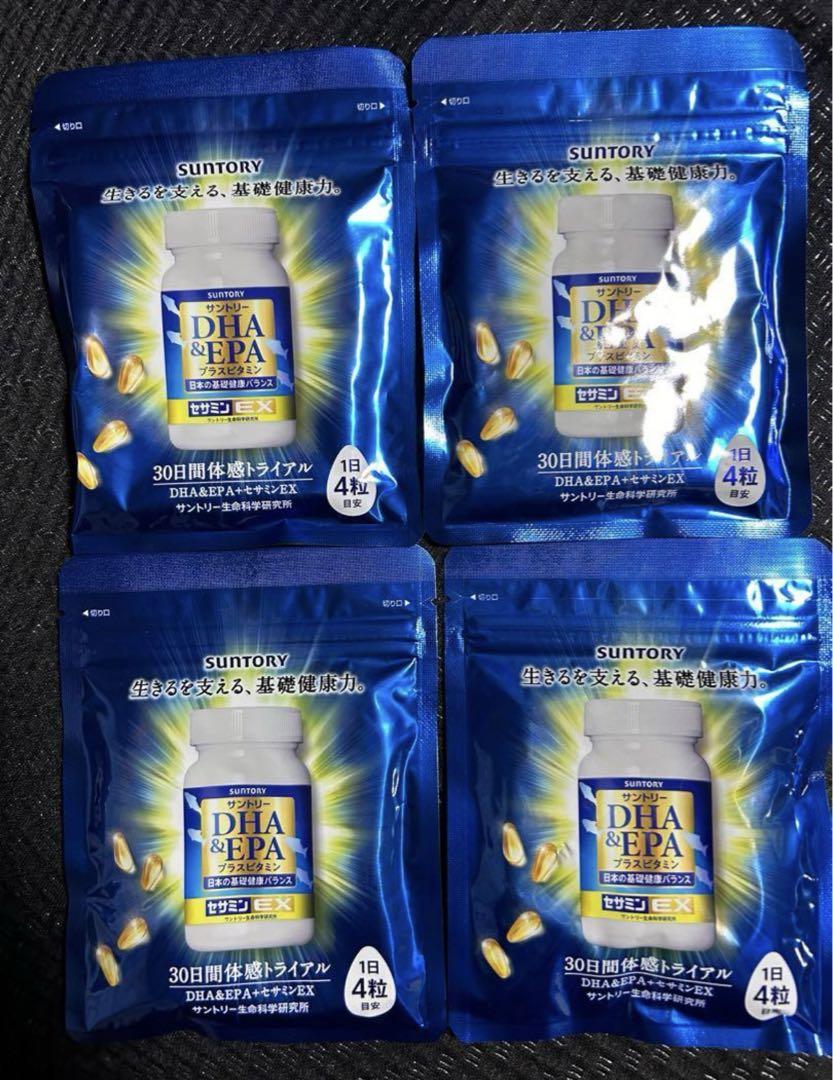 4袋セットサントリーDHA&EPA+セサミンEXオリザプラス 30日分