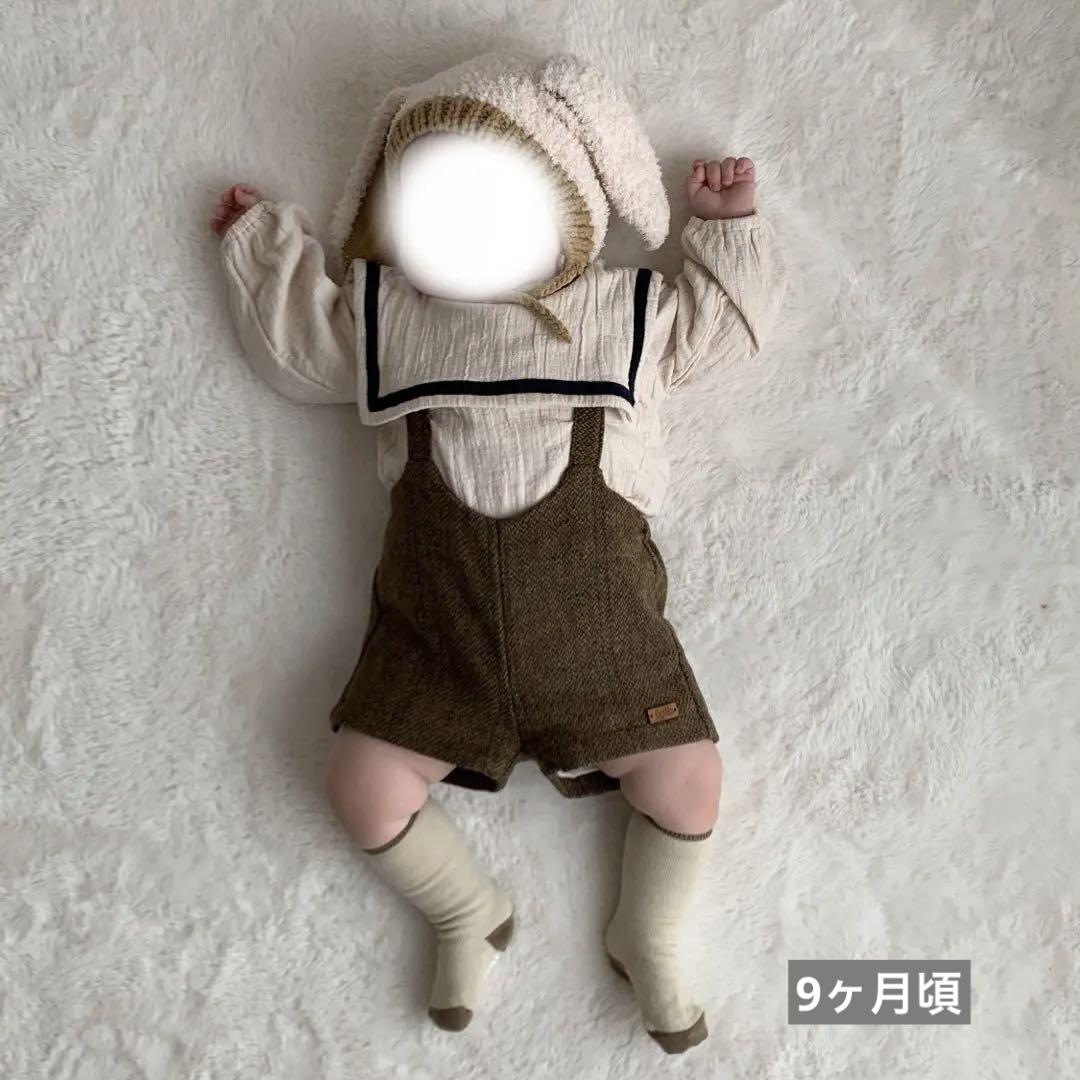【9-12m】 popelin ベビーサロペット 海外子供服