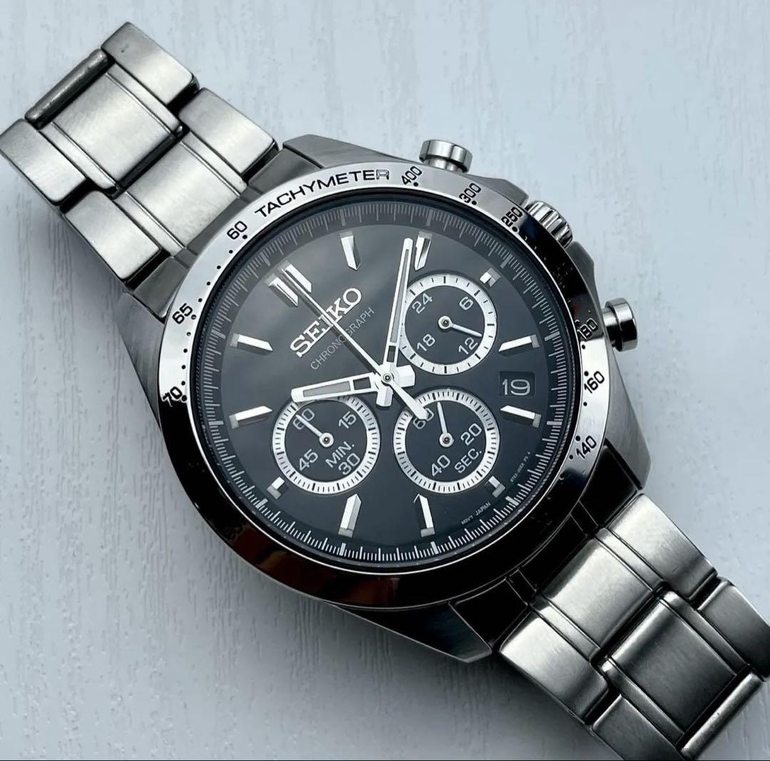 SEIKO SBTR013 クオーツ ブラック文字盤