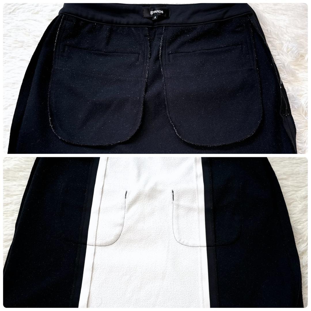 【美品】 ハチヤーズ 8YARDS スカート ゴルフウェア 黒×白 S