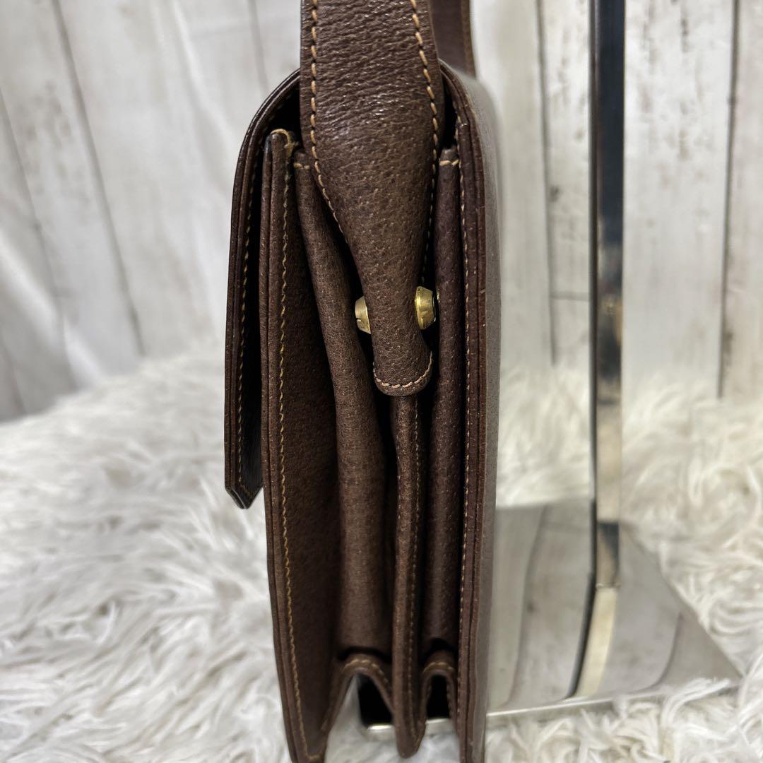 GUCCI ターンロック ショルダーバッグ レザー オールドグッチ brown