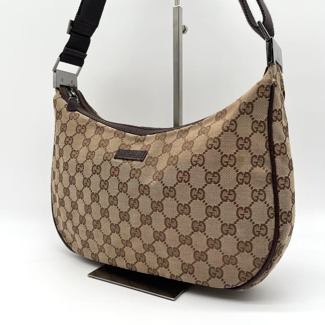 【良品】GUCCI　グッチ　ワンショルダーバッグ　GGキャンバス　ハーフムーン GUCCI - 【美品】グッチ ジャッキー GGキャンバス ワン