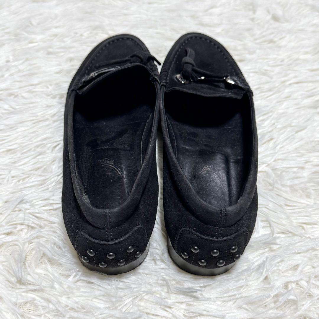 TOD'S レディース スエード ビットローファー ブラック