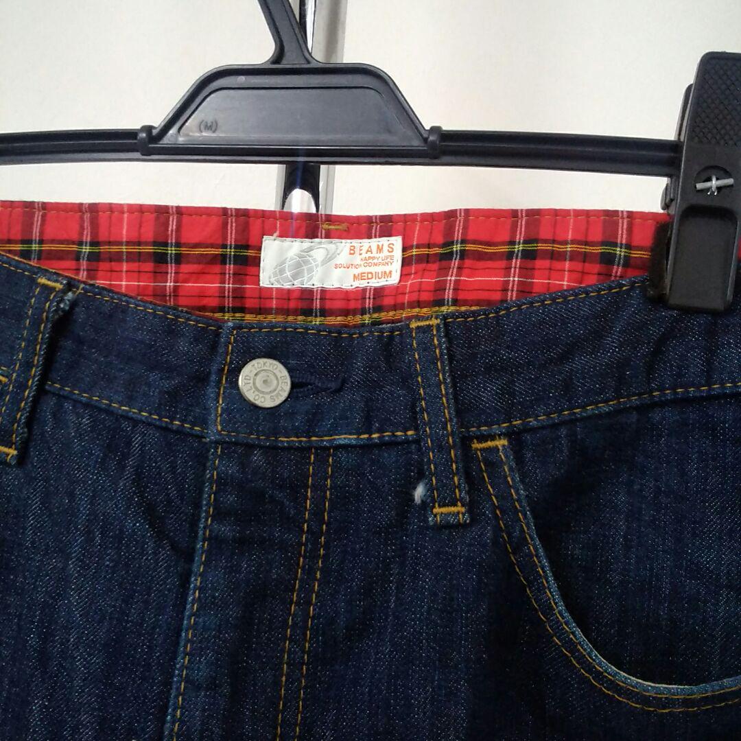t93 ビームス デニムパンツ 裏チェック メンズM