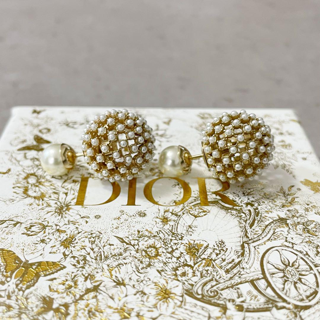 ✨希少・超美品✨DIOR TRIBALES パール ピアス ゴールド ラウンド