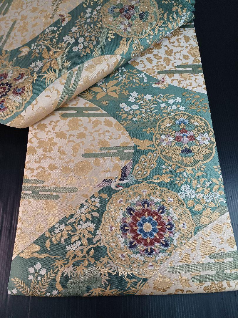 新品 大人気商品  六通］袋帯 中古品 o-77 442cm 鏡裏山水文 着物・浴衣