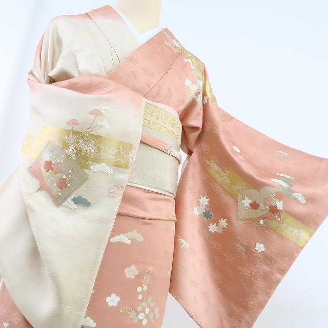 Y1591◇美品 正絹 鈴乃屋謹製 金駒刺繡 手縫い仕立て 訪問着 着物