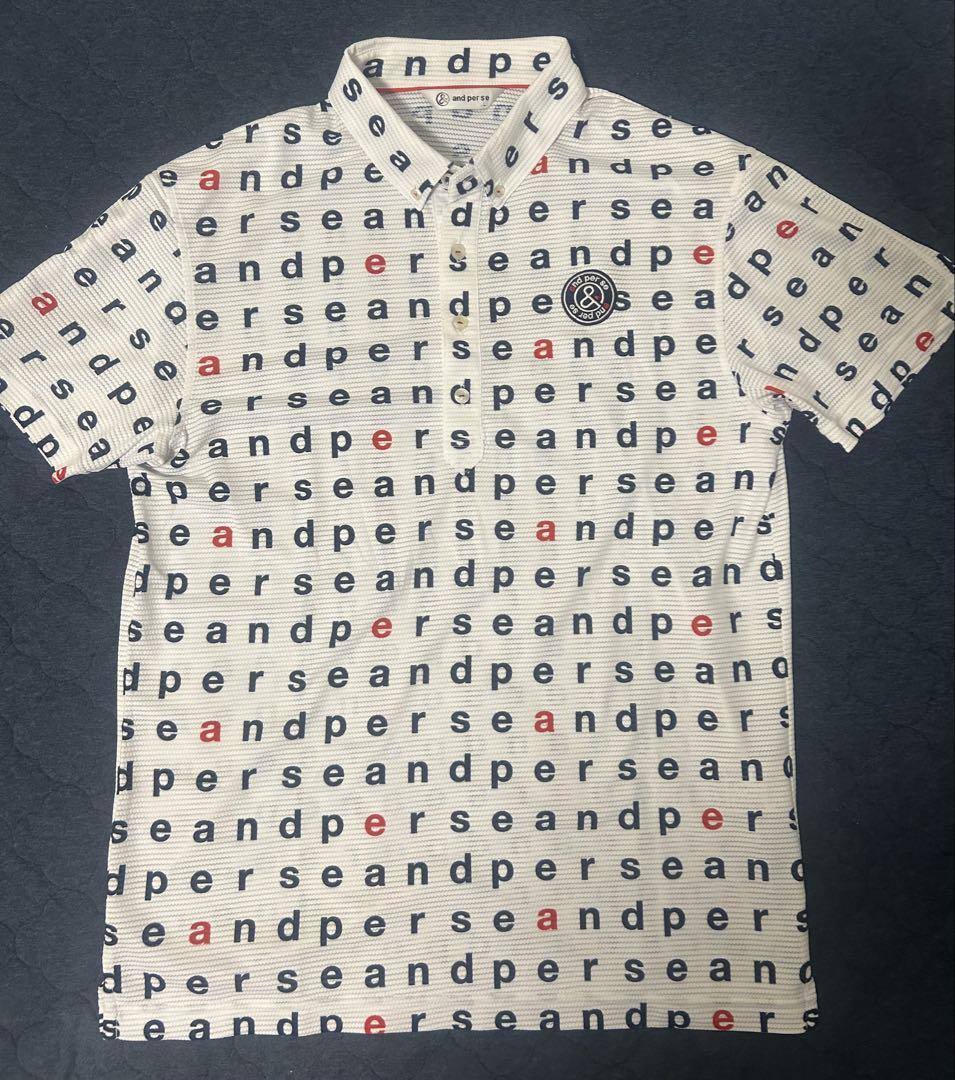 BEAMS GOLF ORANGE LABEL 幾何学プリント ポロシャツXL メンズウェア