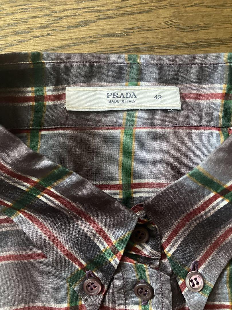 PRADA シルクシャツ レディース サイズ42 8部丈 8部袖 プラダ