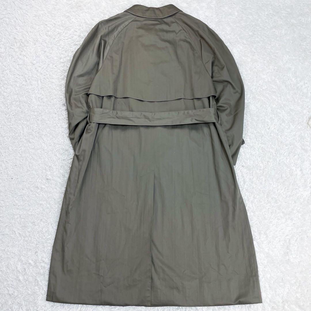 【極美品】バーバリー ステンカラーコート ノバチェック ベルト カーキ Mサイズ