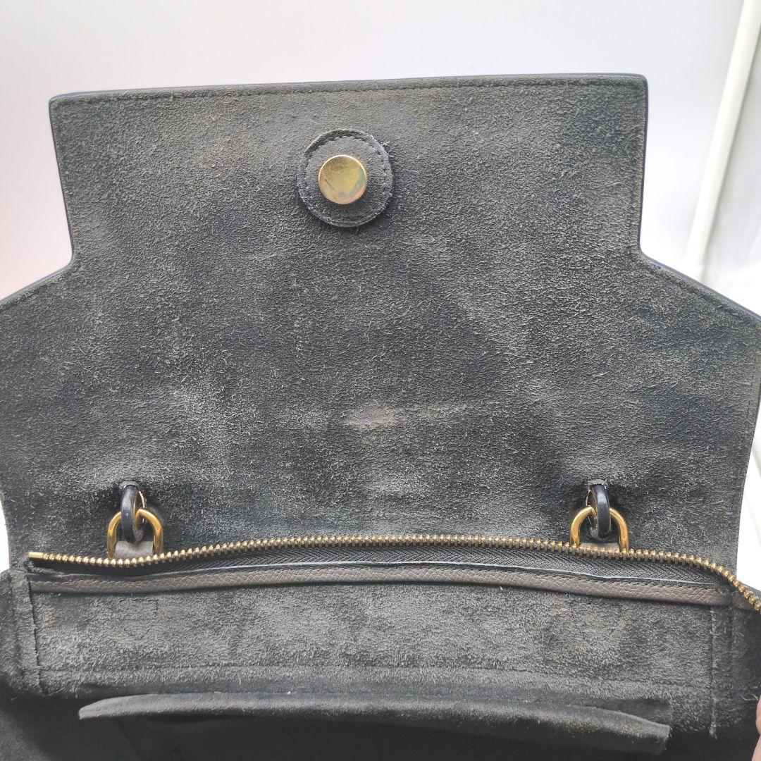 CELINE　セリーヌ 2way ナノ ベルトバッグ レザー グレー