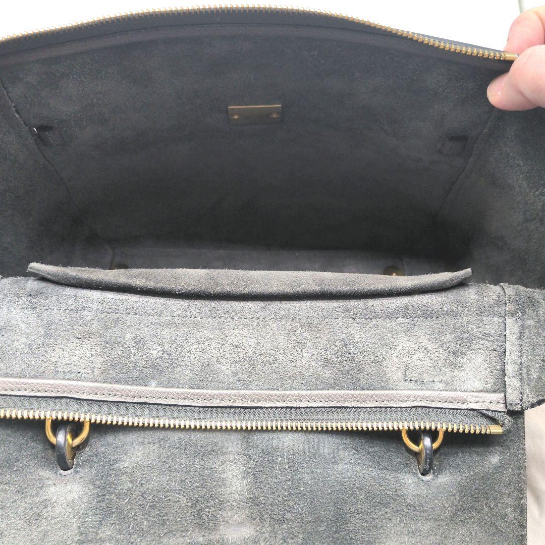 CELINE　セリーヌ 2way ナノ ベルトバッグ レザー グレー