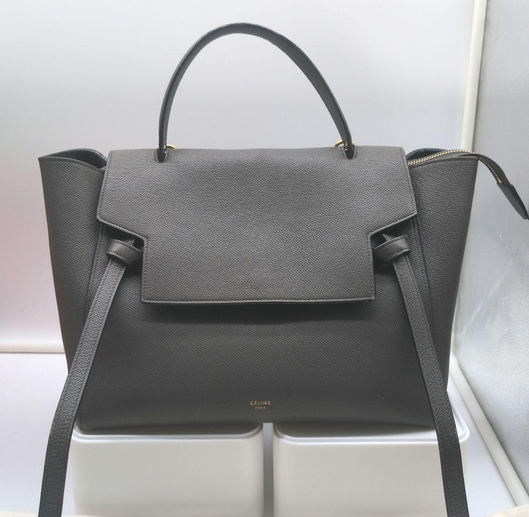 CELINE　セリーヌ 2way ナノ ベルトバッグ レザー グレー