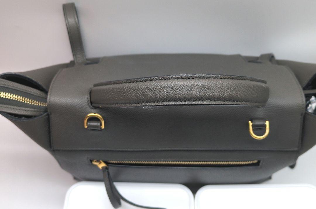 CELINE　セリーヌ 2way ナノ ベルトバッグ レザー グレー