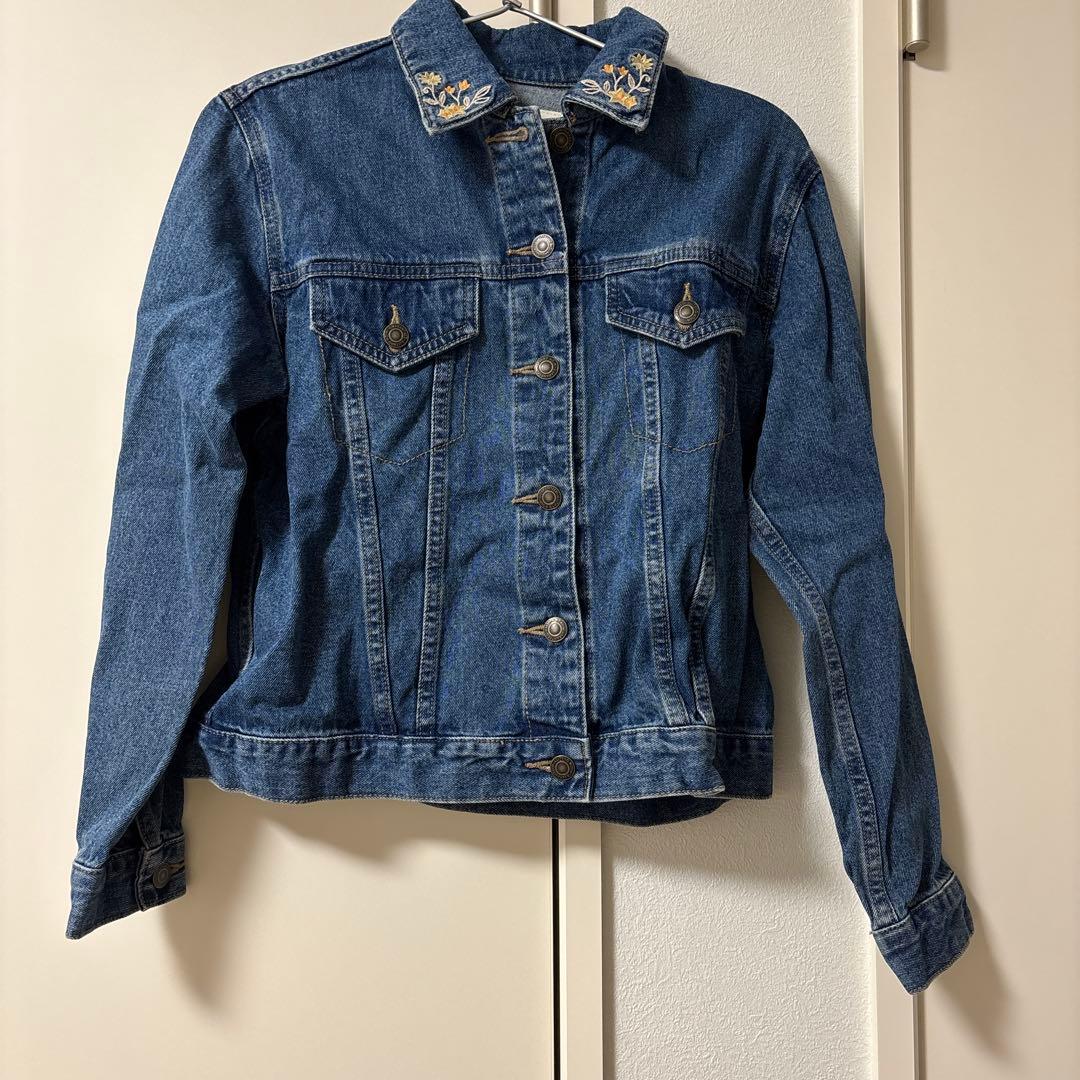 MSGM デニムジャケット 刺繍入り希少 デニムジャケット 刺繍付き襟 - メルカリ