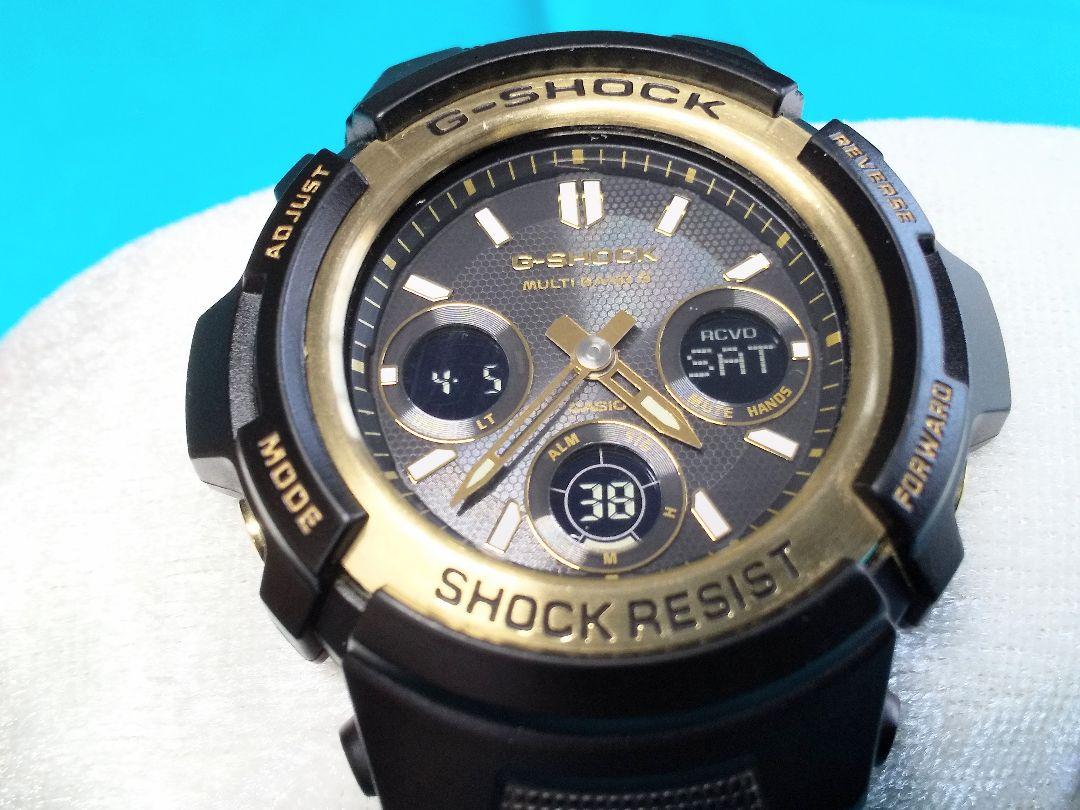 G-SHOCK AWG-M100SBG ブラック/ゴールド 電波ソーラー