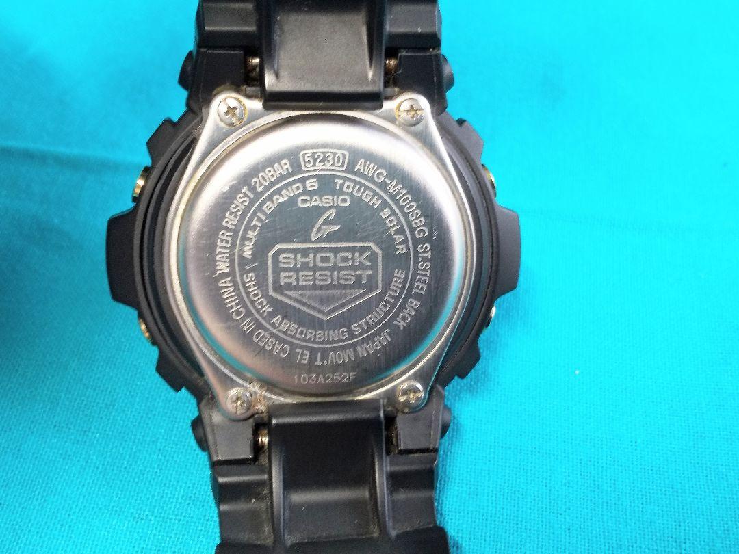G-SHOCK AWG-M100SBG ブラック/ゴールド 電波ソーラー
