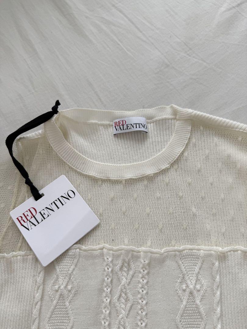 RED VALENTINO ホワイト 半袖 ニット
