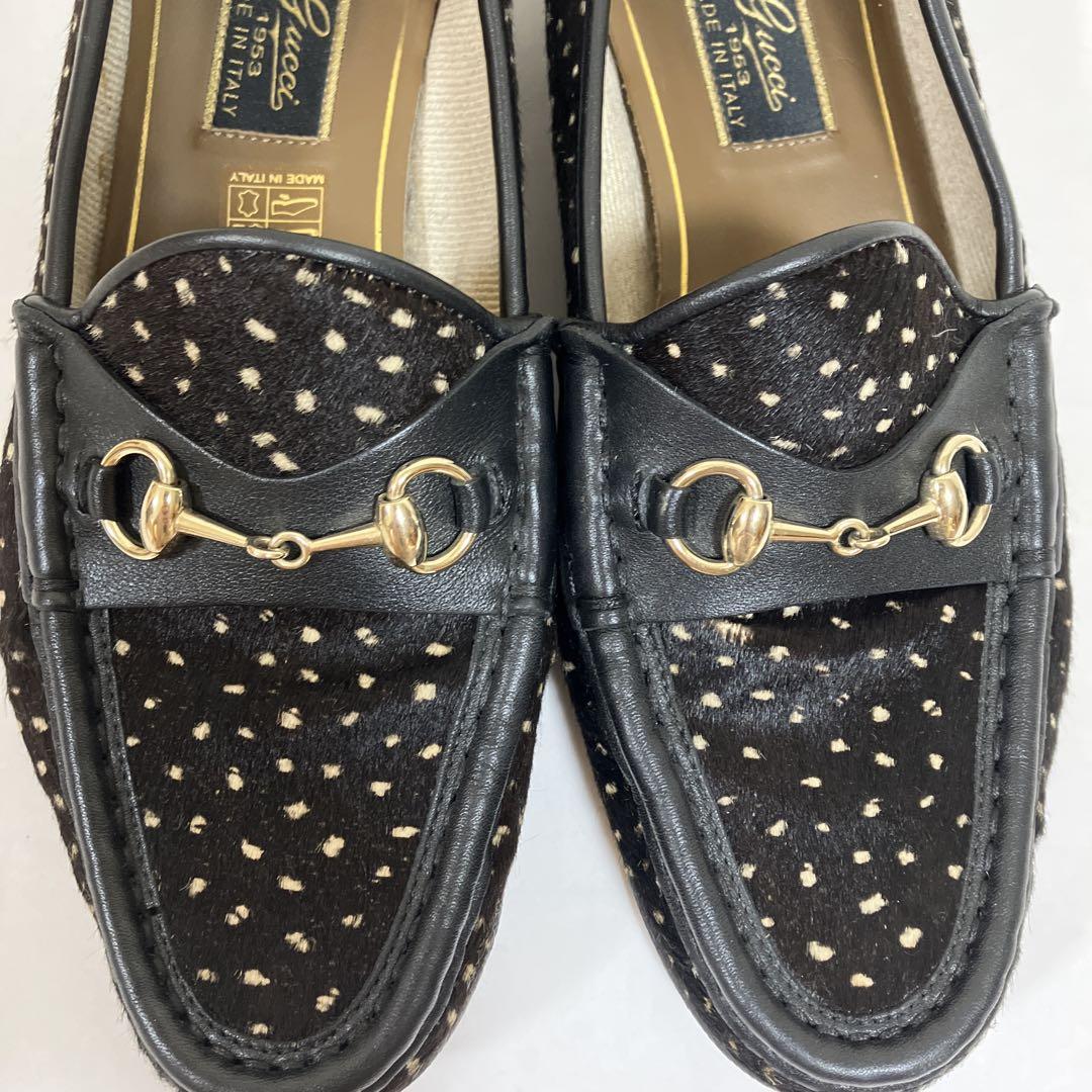 第一ネット GUCCI メルカリ - 23.5 36ハーフ ハラコ パンプス ローファー グッチ 靴