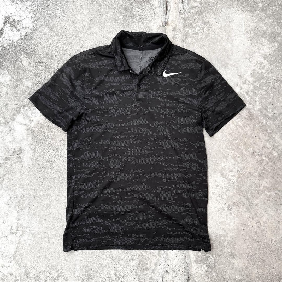 NIKE GOLF ナイキゴルフ Dri-FIT ポロシャツ ブラックカモ M