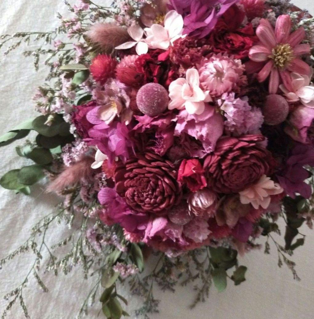 ♡maronページ♡ドライフラワースワッグbule&pink♡