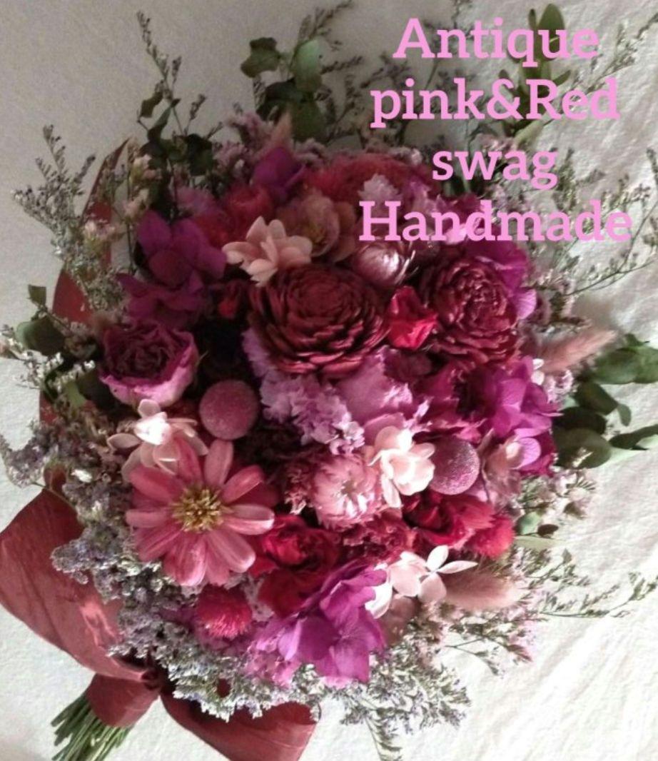 ♡maronページ♡ドライフラワースワッグbule&pink♡