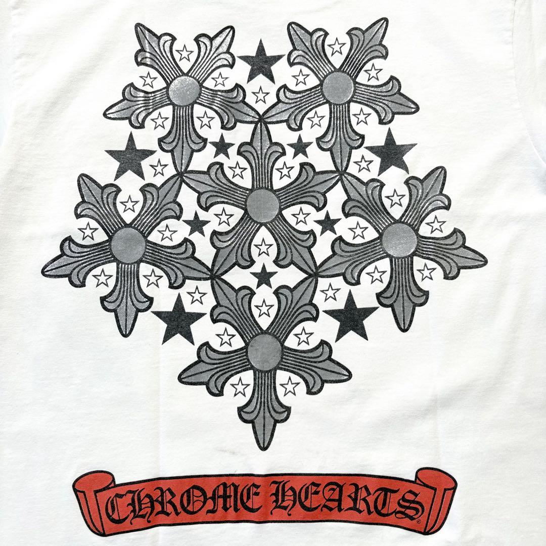 CHROME HEARTS Tシャツ ホワイト ラベルスター スクロールロゴ