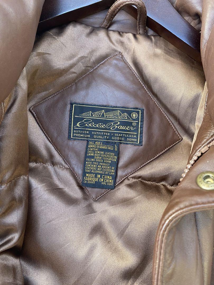 80's Eddie Bauer レザーダウンジャケット