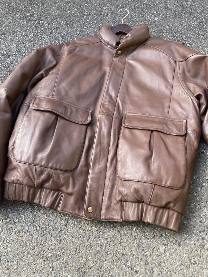 80's Eddie Bauer レザーダウンジャケット
