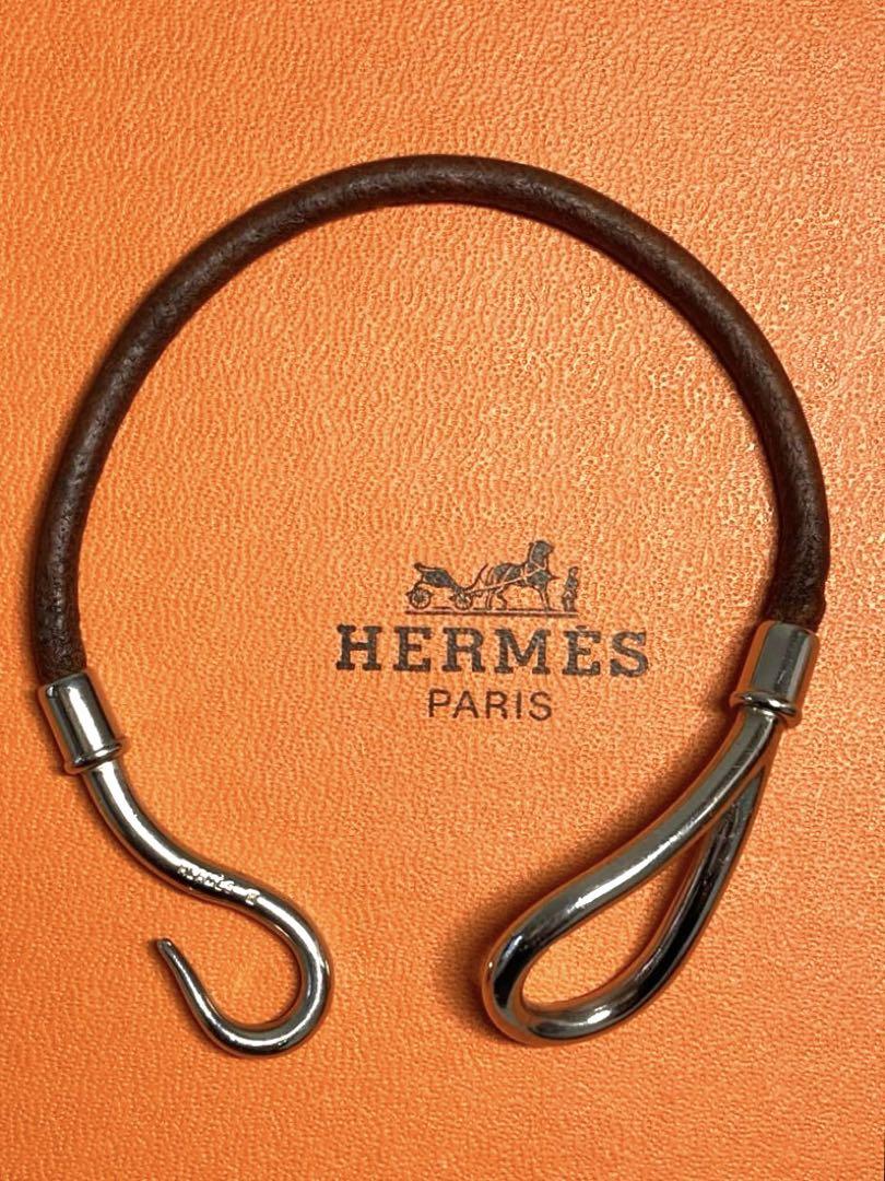 HERMES エルメス　ジャンボ　ブレスレット　シルバー金具　ブラウン系 箱付き