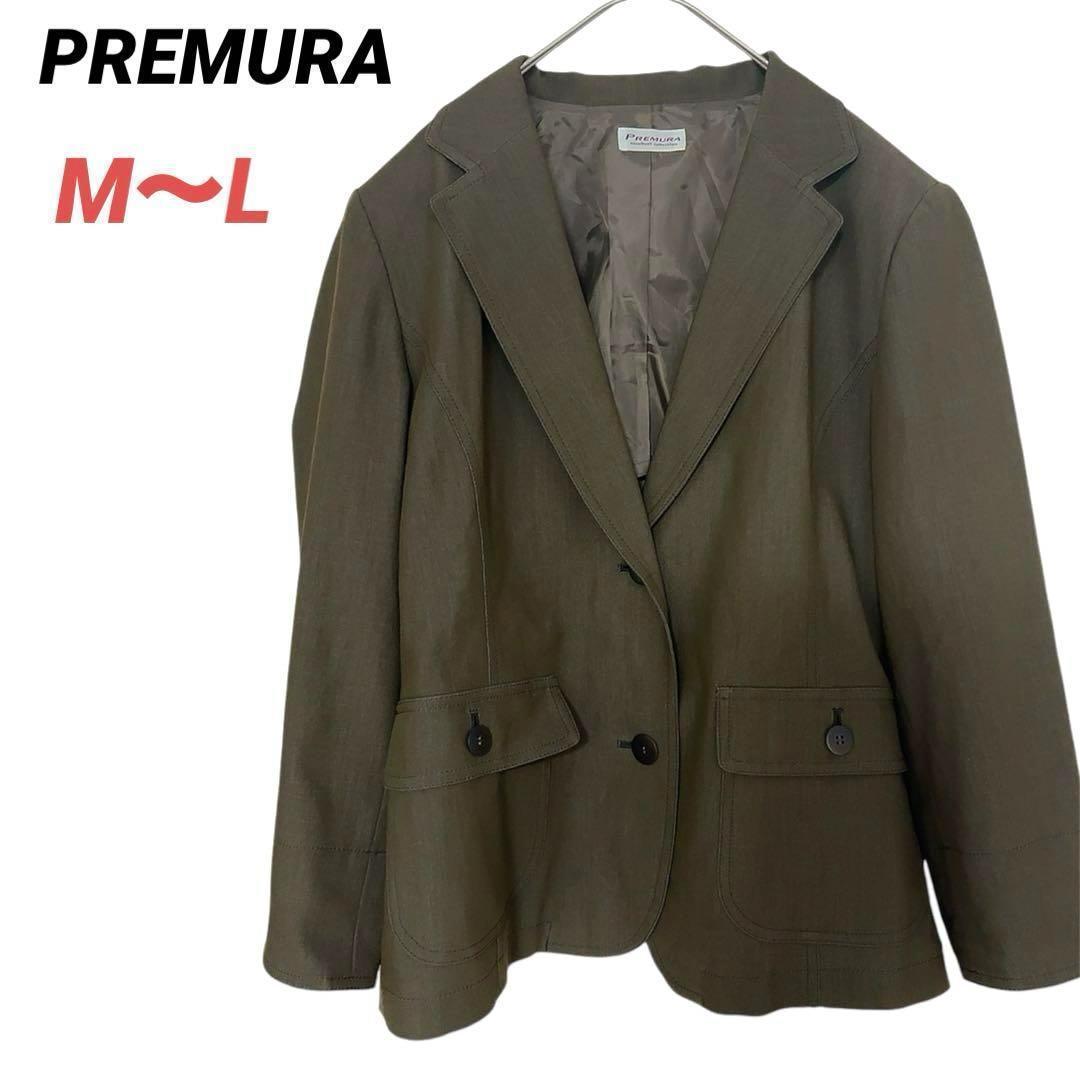 PREMURA テーラードジャケット ジャケット 羽織り カーキ ブラウン