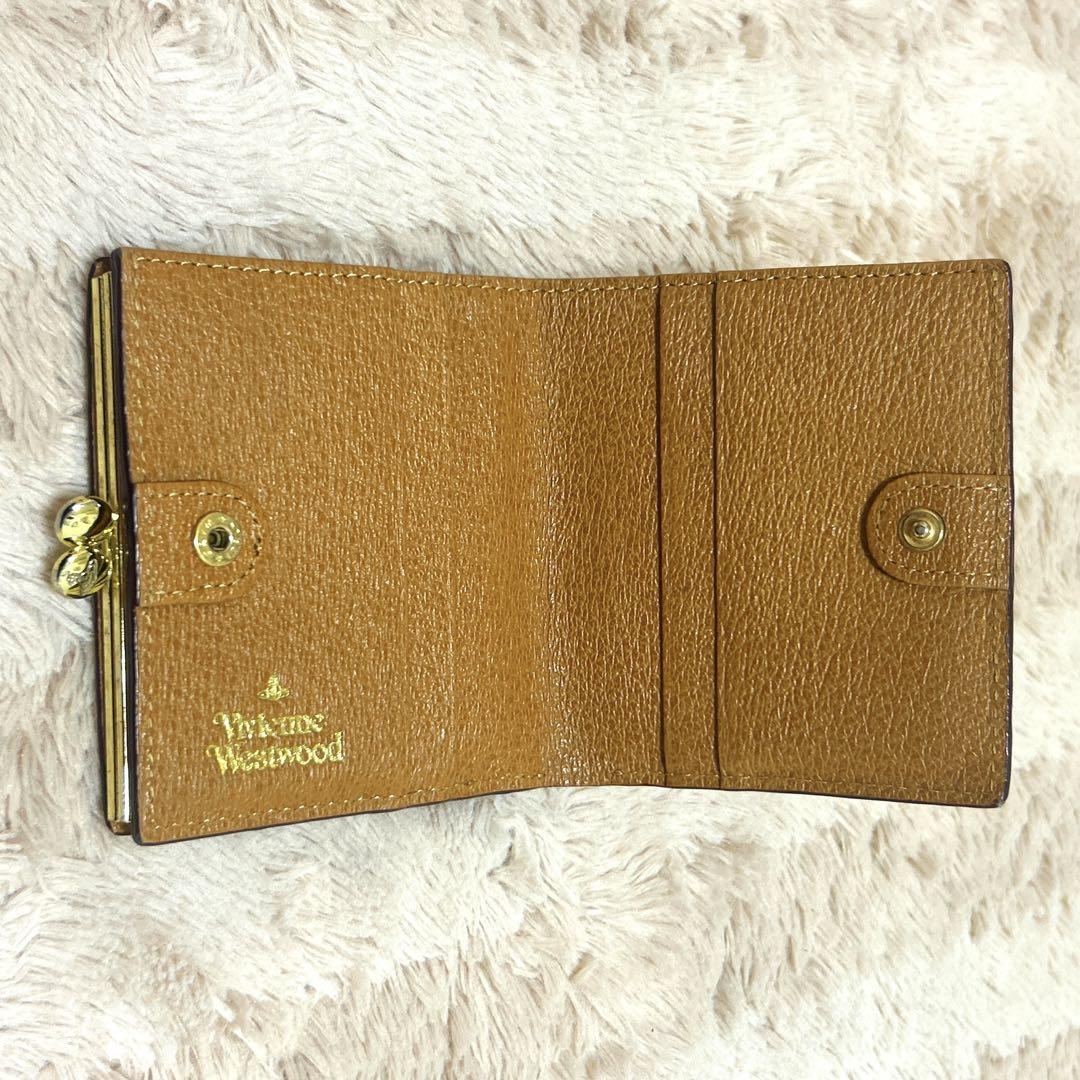 Vivienne Westwood 二つ折り財布 がま口 ゴールド Vivienne Westwood がま口 二つ折り財布 ベージュ キャメル