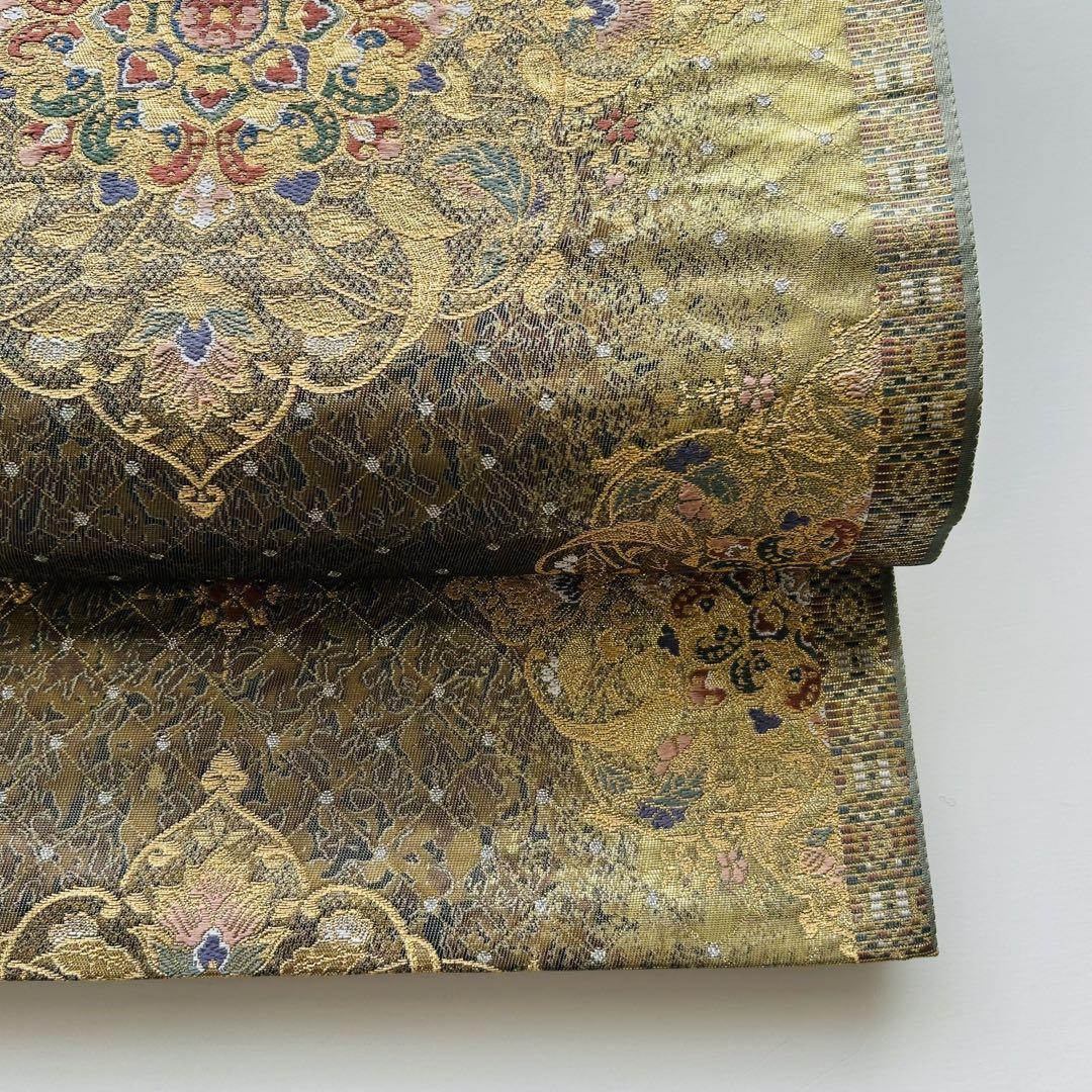 売れ筋商品お見逃しなく 袋帯 正絹 華文 青銅箔 六通 U-4446 - Kimono / Yukata安価 着物・浴衣