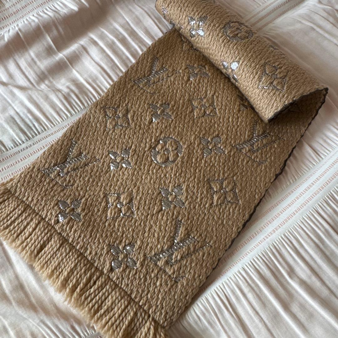 ルイヴィトン エシャルプロゴマニア マフラー シャイン ベージュ M75834LOUIS VUITTON