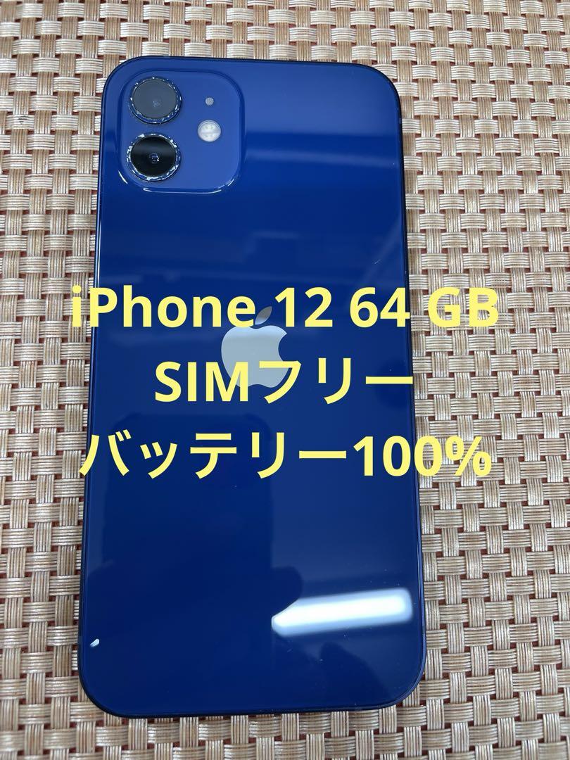 iPhone 12 64 GB ブルーSIMフリー【1888】