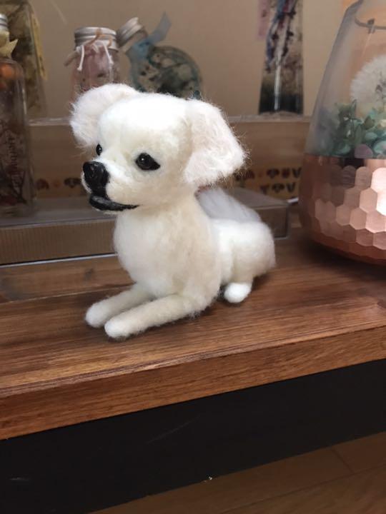 美品 羊毛フェルト ミックス犬 おもちゃ 人形
