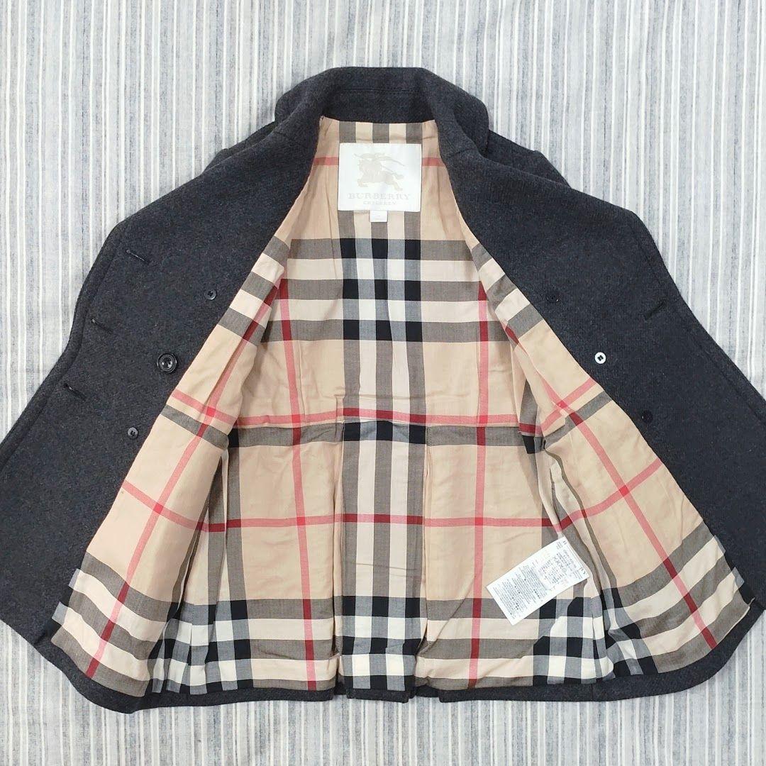 ★極美品★バーバリーチルドレン*裏地チェック柄*ウールPコート*110cm ★極美品★バーバリーチルドレン*裏地チェック柄*ウールPコート*110cm